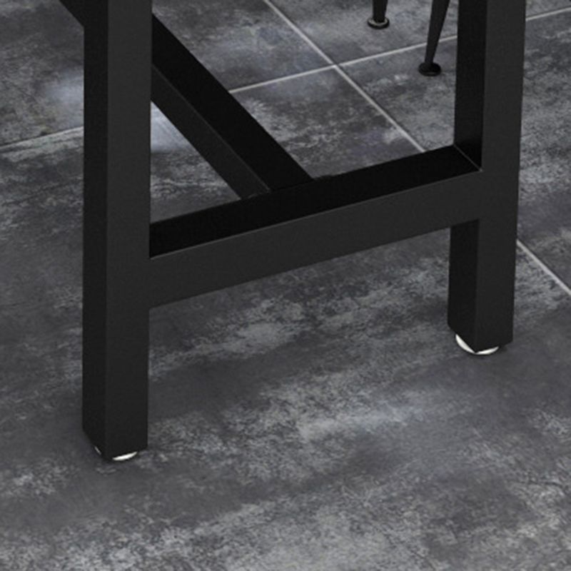 Industrial Rectangle Bar Table Solid Wood Bar Dining Table with Trestle Base