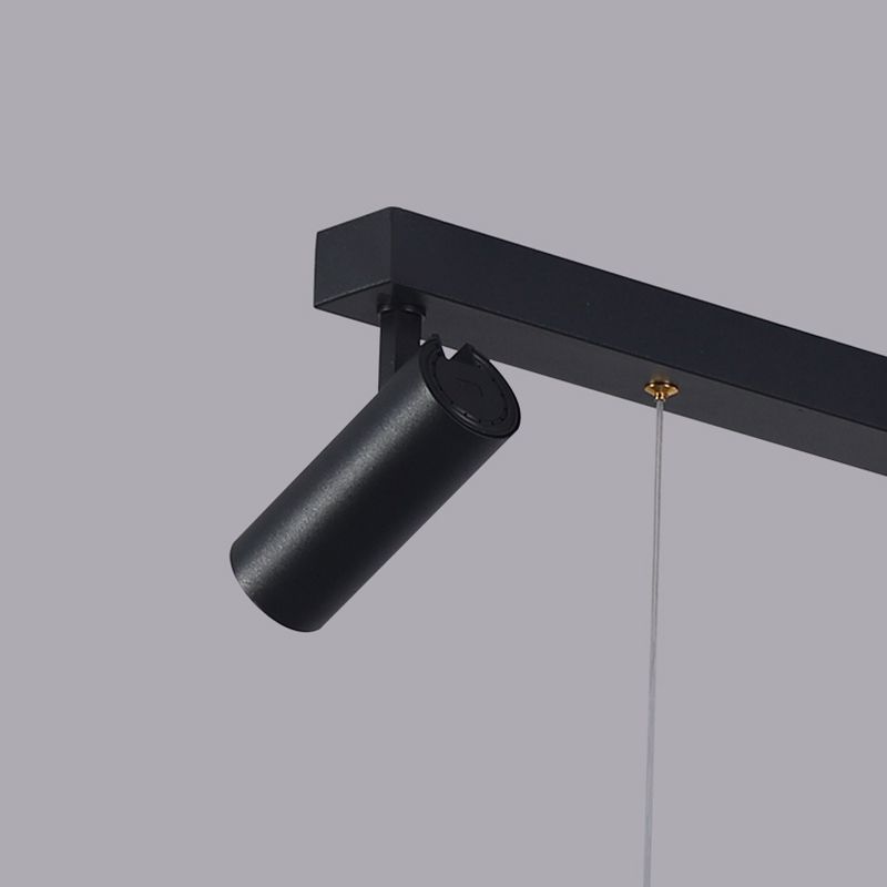 Contemporánea LED PIEL PIELLA Luz de la isla Black Circle Light con sombra de metal