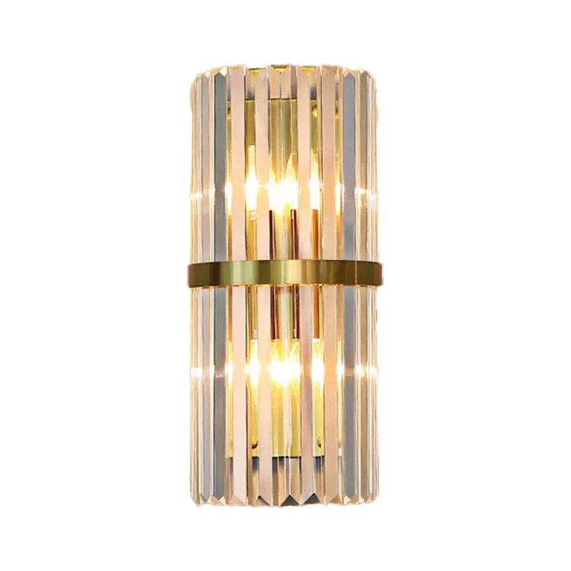 Geometric Wall Lighting Modern Crystal 2 Lights Wall Sconces in Gold