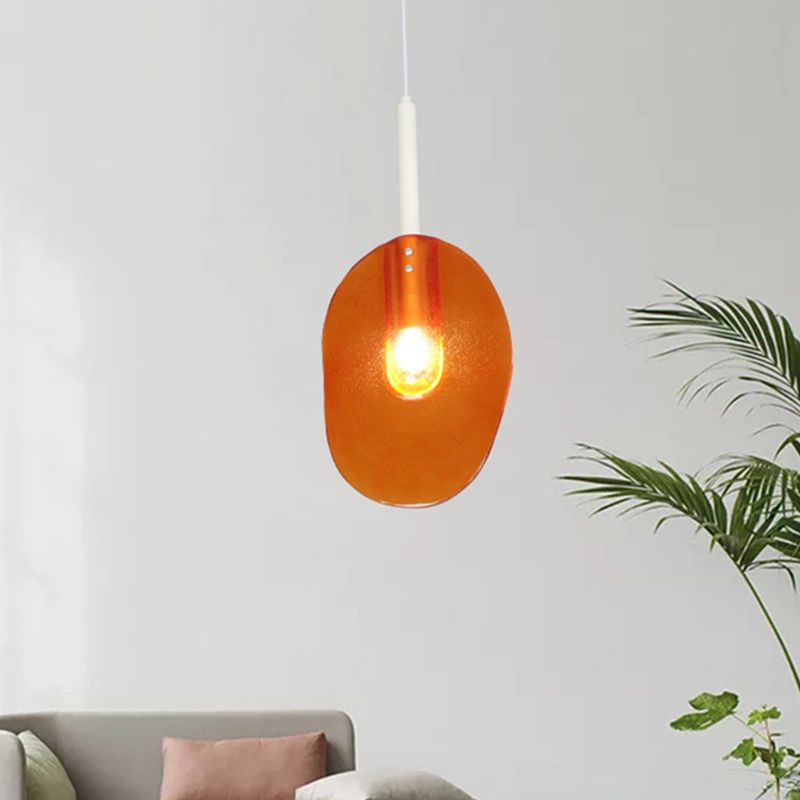 Sospensione a forma di lecca-lecca minimalista Light arancione arancione a 1 lutto.