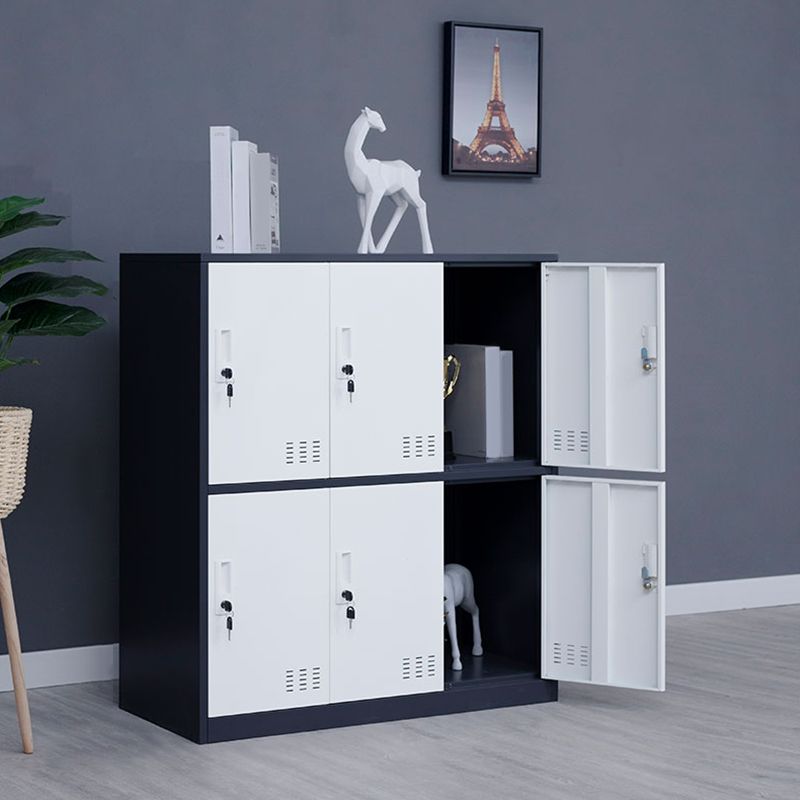 Modern Storage Cabinet with Hinged Doors Metal Non-Hanging Armoire for Bathroom
