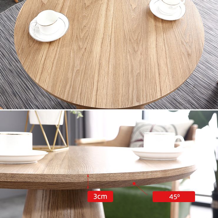 Solid Wood Brown Tone Dining Table Contemporary Pedestal Table for Dining Room