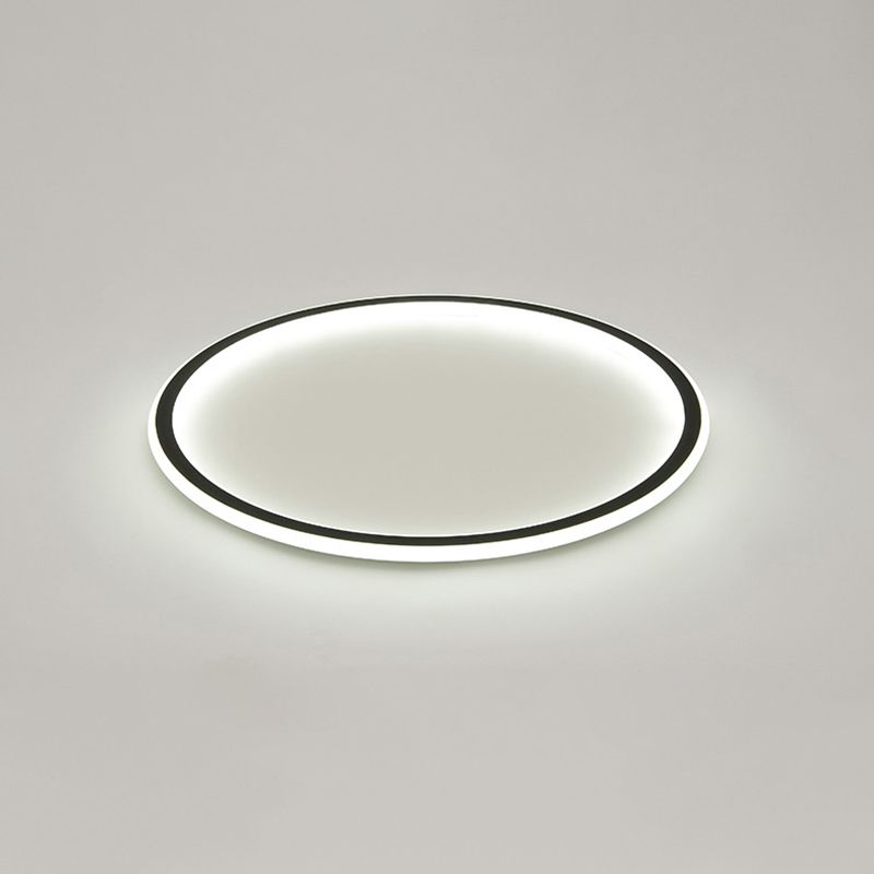 Metal Round Shape Flush Ceiling Light Modern 1-Light Flush Ceiling Light Fixtures in Black