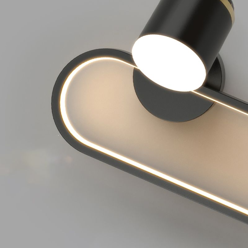 Metal Oval Shape Wall Light Astronaut 2 Lights LED Wall Sconce for Kid's Room