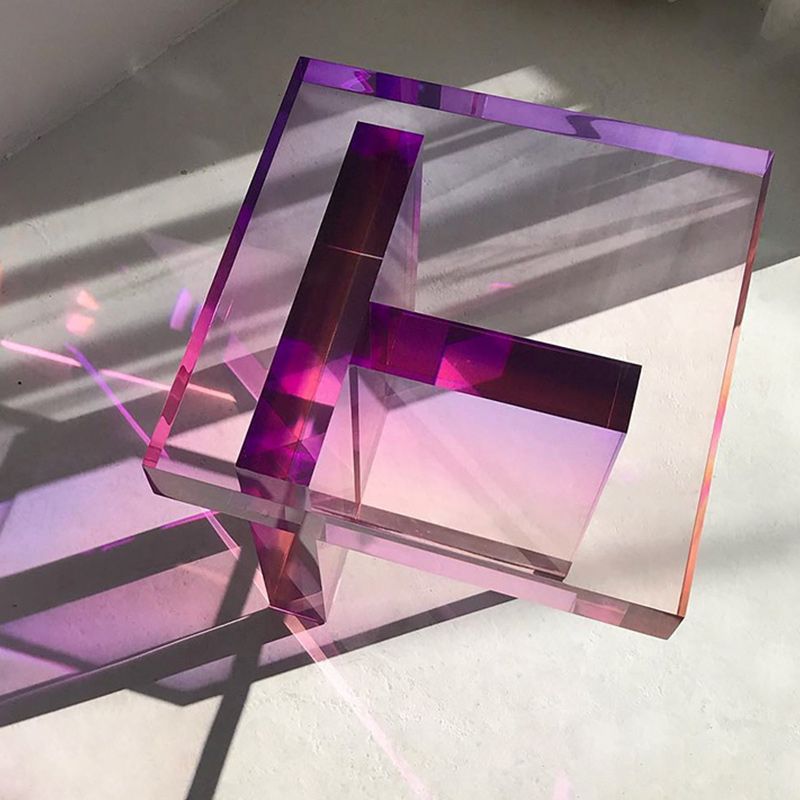 15" Wide Glam Corner Table Acrylic Square Accent Side Table for Living Room