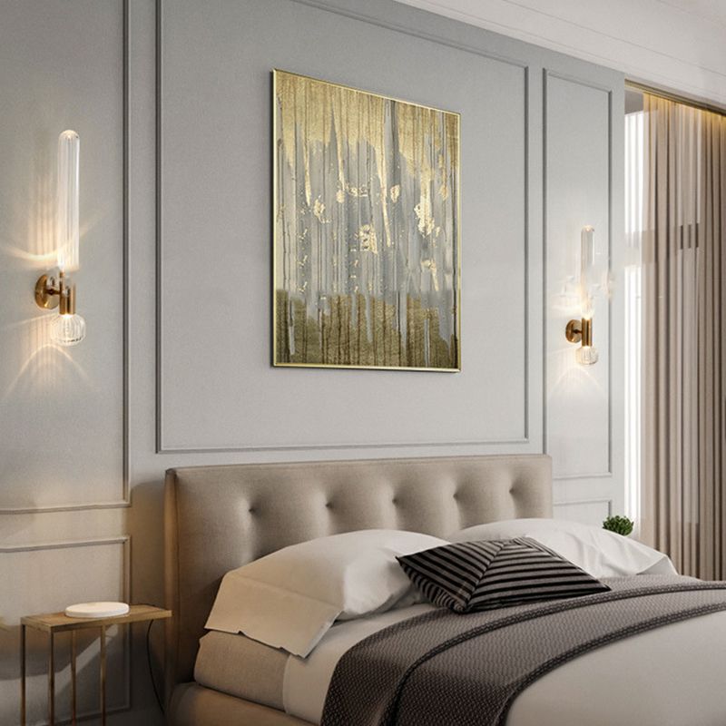 1 Light Cylinder Wall Lighting Fixtures Modern Style Glass Wall Mounted Lamps