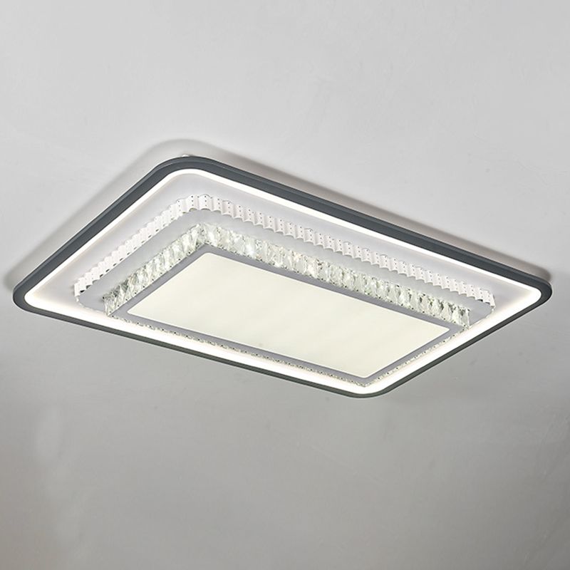 LED-Unterputzbeleuchtung, moderne quadratische/rechteckige Kristall-Deckenleuchte in Schwarz und Weiß