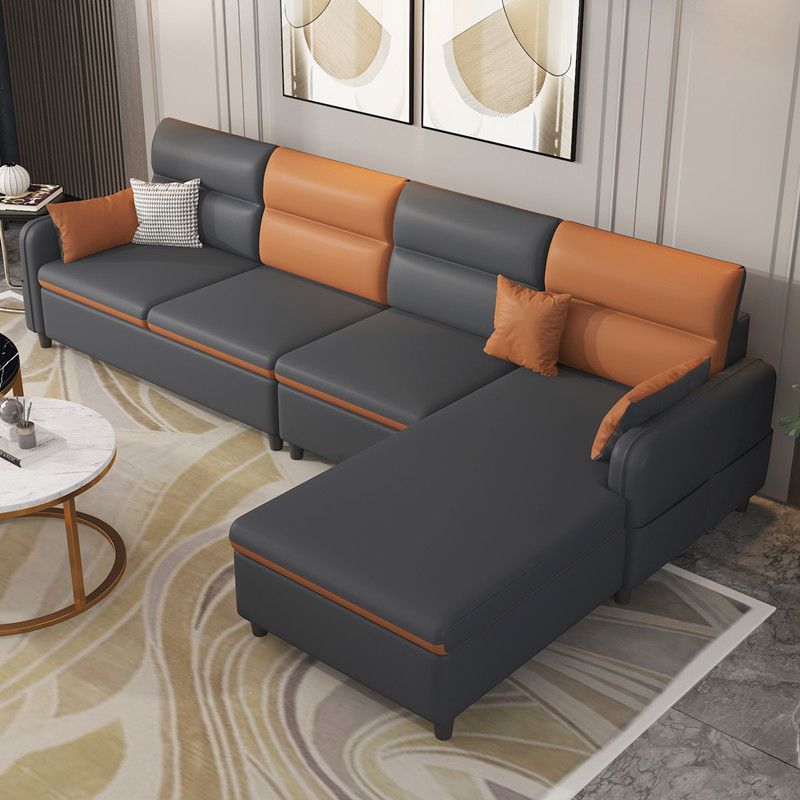 102.4"L √ó 62.99"W √ó 29.53"H Faux Leather Sectional Stain-Resistant Sofa and Chaise