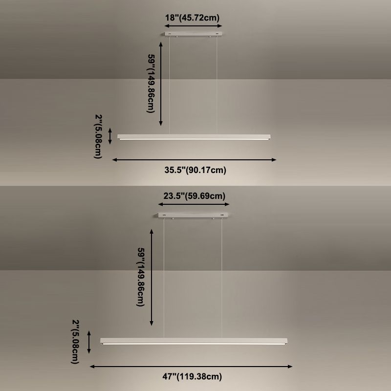 LED Modern eenvoudig hangende lichte rechthoek hanglamp met een hanglamp voor eetkamer