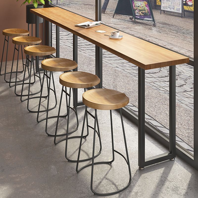 Modern Style 1/7 Pieces Bar Table Set Rectangle Pine Wood Counter Table for Balcony