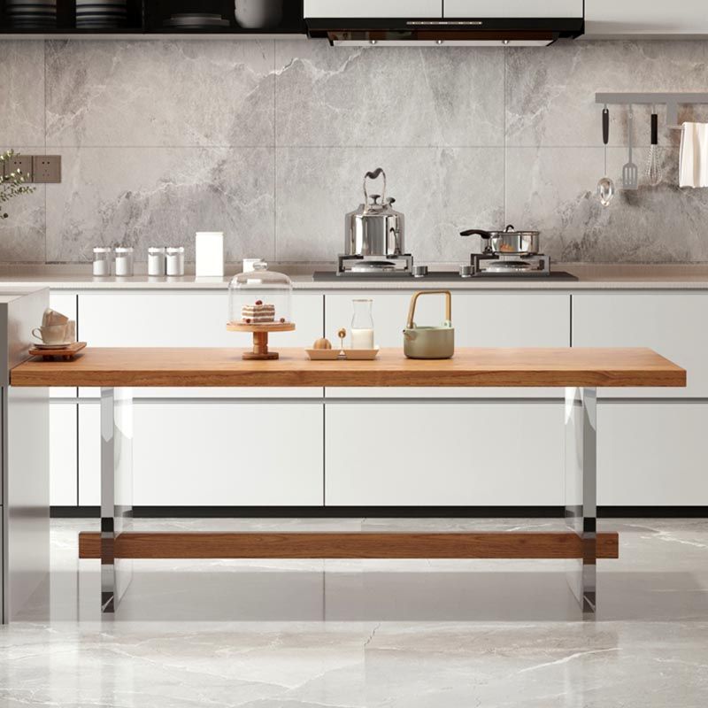 Rectangle 1/2/5/7 Pieces Dining Set Acrylic Base Dining Furniture in Natural