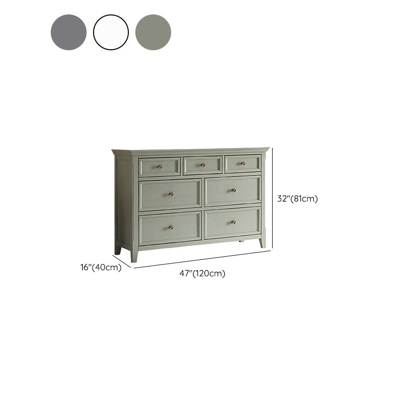 Solid Wood Storage Chest Glam Horizontal Dresser with Drawers
