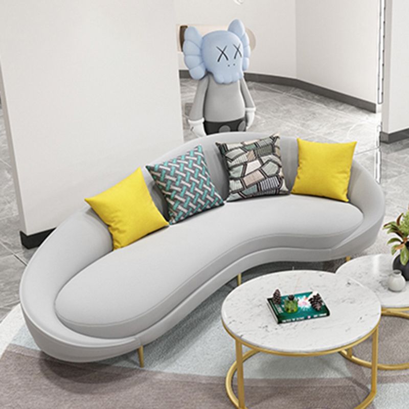 Contemporary Curved Sofa with Slopped Arm for Apartment Sofa