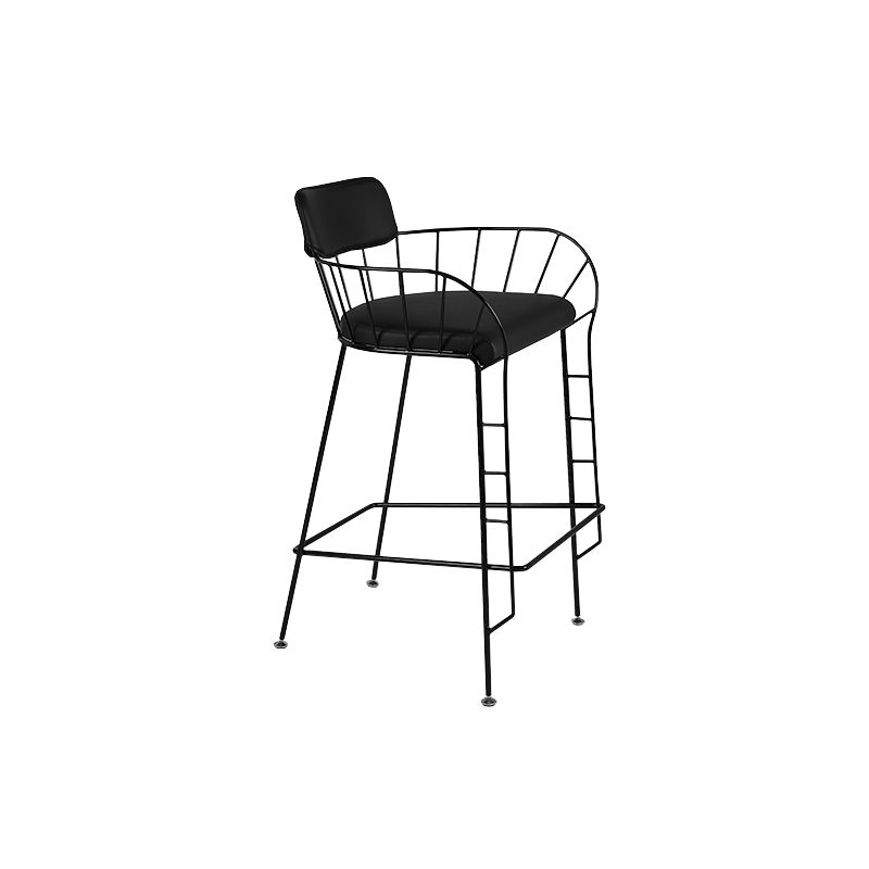 Contemporary 39" Height Backrest Counter Stool with Leather Cushion