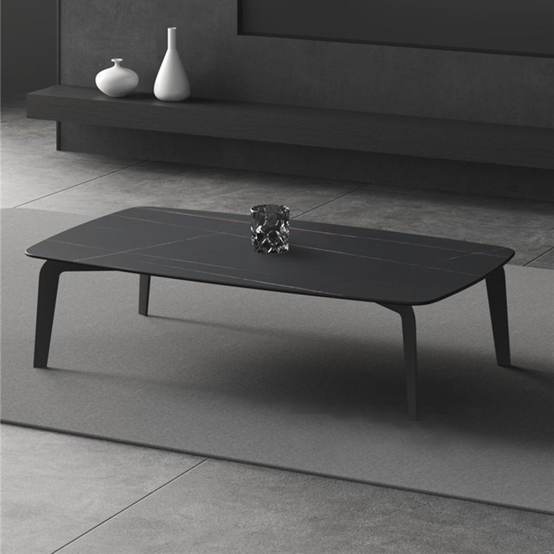 Rectangular Slate 4 Legs Coffee Table 16.5" High Stone 1 Single Cocktail Table