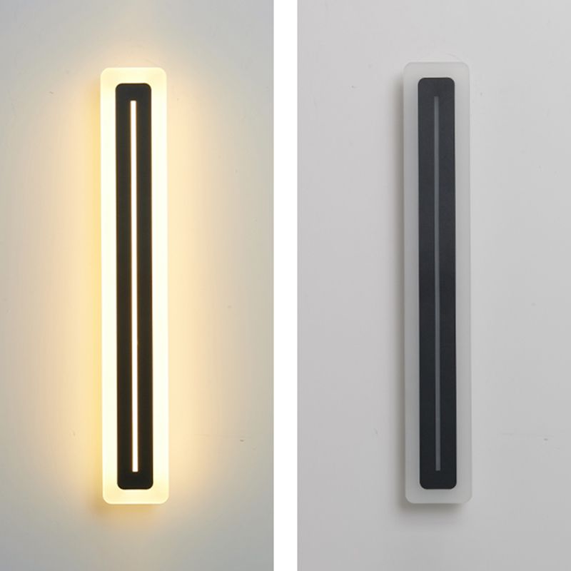 Lineare Metallwandlicht moderner Stil 1 Lichtwandmontierte Beleuchtung in Schwarz
