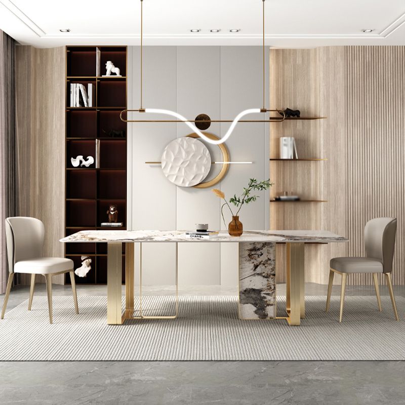 Glam Style Sintered Stone Dining Set 1/2/3/5/6 Pieces Dining Set for Dining Areas