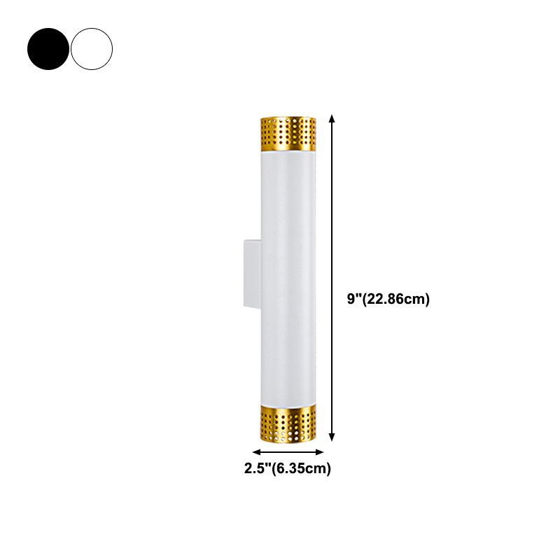 2 Lights Cylinder Wall Lights Modern Style Metal Wall Mounted Lamps