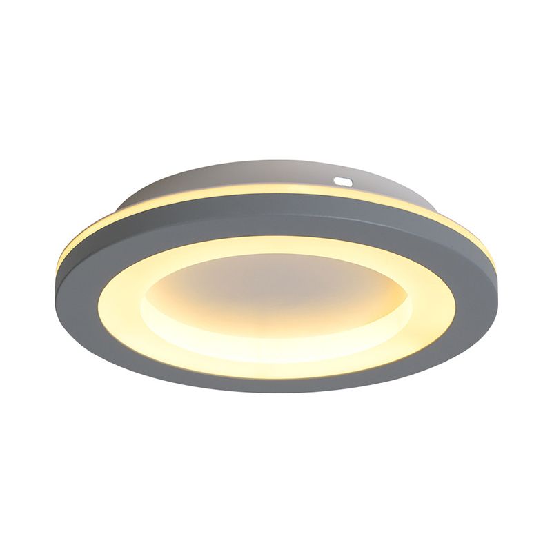 Nordic Integrated LED Flush Light Grey Flower/Square/Pentagon Small Ceiling Mount Light with Acrylic Shade in Warm/White Light