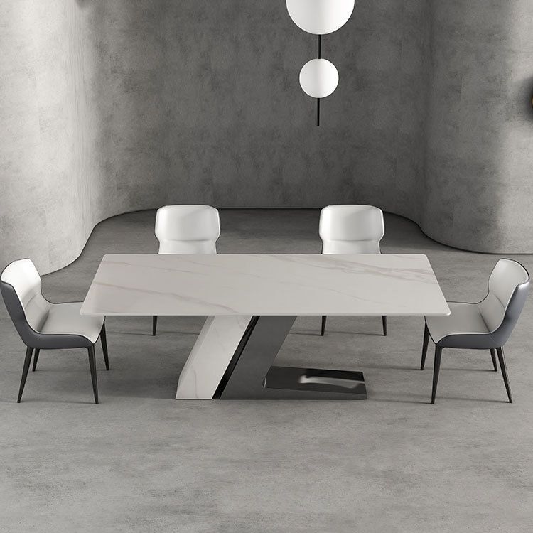 Rectangle Dining Set 1/4/5/7 Pieces Modern Sintered Stone Top Dinette Table Set