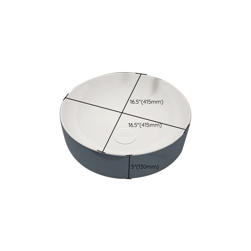 Modern Style Vessel Bathroom Sink Round Ceramic Vessel Bathroom Sink
