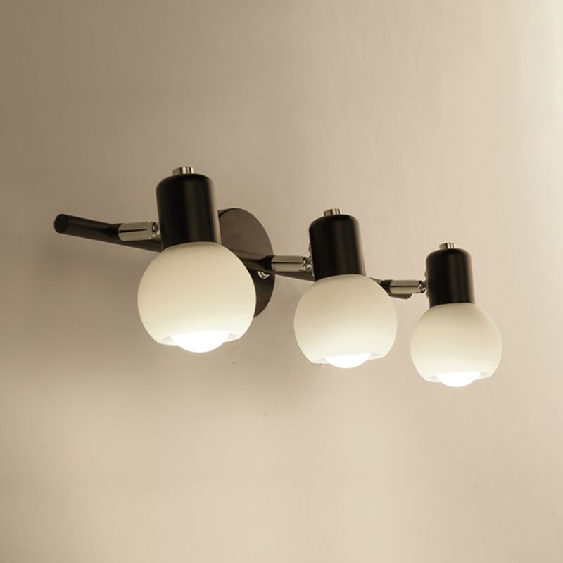 White Glass Bubble Wall Mounted Vanity Lights Modern Style Wall Sconce Lighting