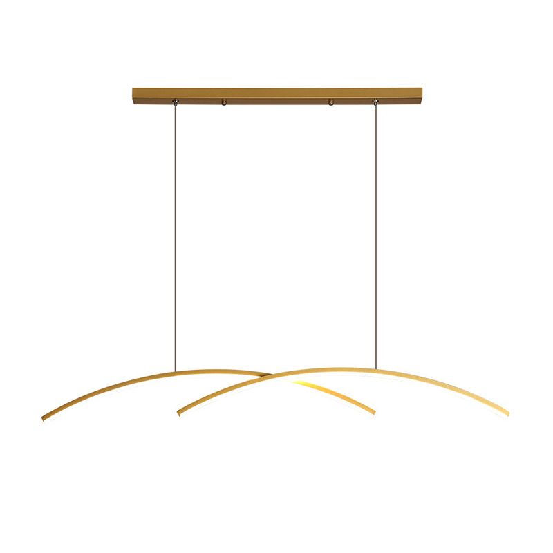 Linear 2 - Light LED Kitchen Island Fixture Iron Pendant Ceiling in Black / Gold