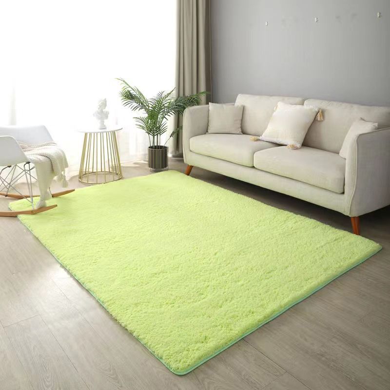 White Area Rug Polyester Solid Color Area Carpet Non-Slip Backing Area Rug for Living Room