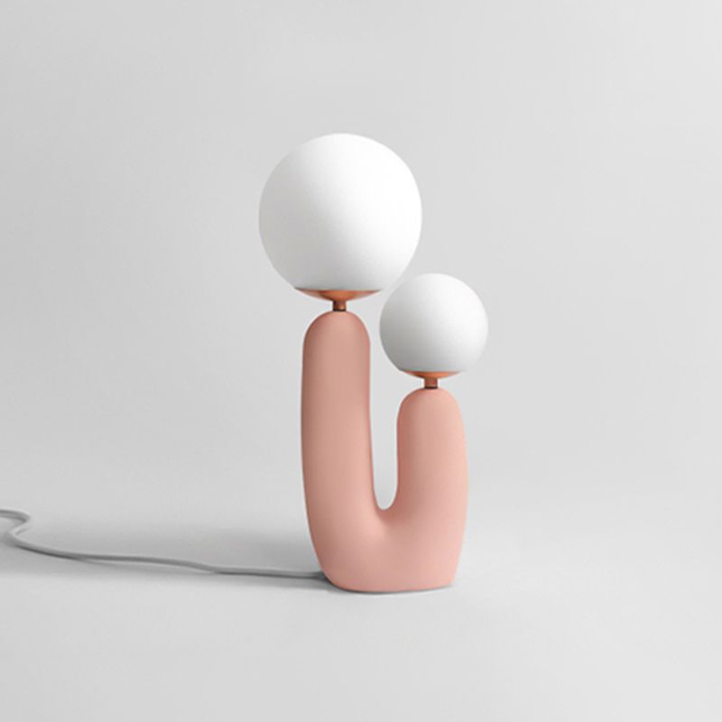 Sfera lampada da tavolo notturna in vetro contemporaneo 2 comodini leggeri per camera da letto