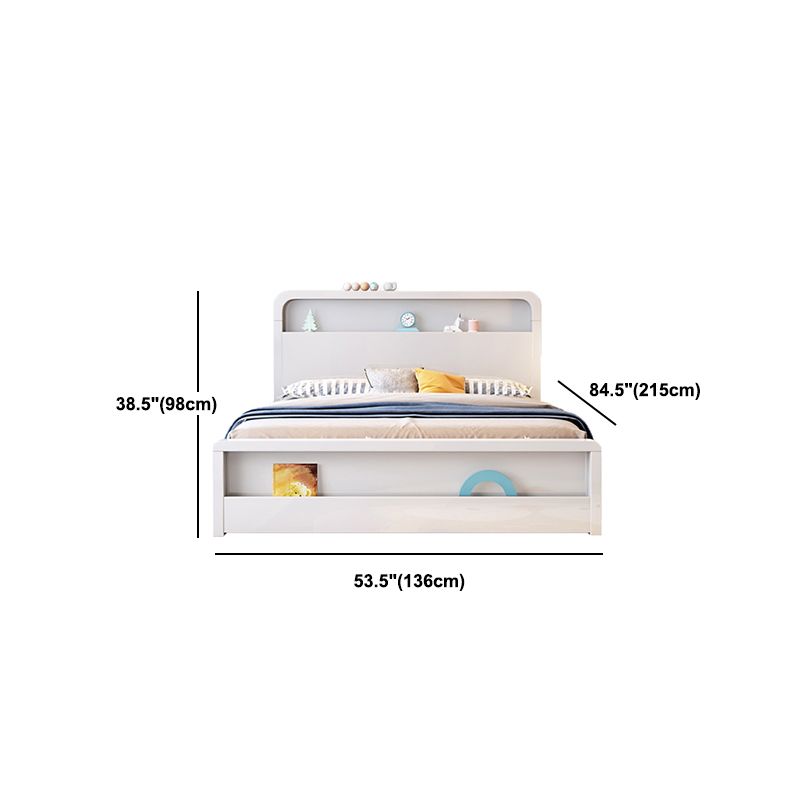 Modern Wood Standard Bed Bookcase Included Bed Frame for Bedroom