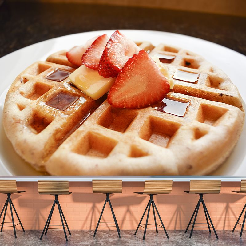 Delicious Waffles Stain Resistant Mural Decal Modern Wall Decor for Commercial Use