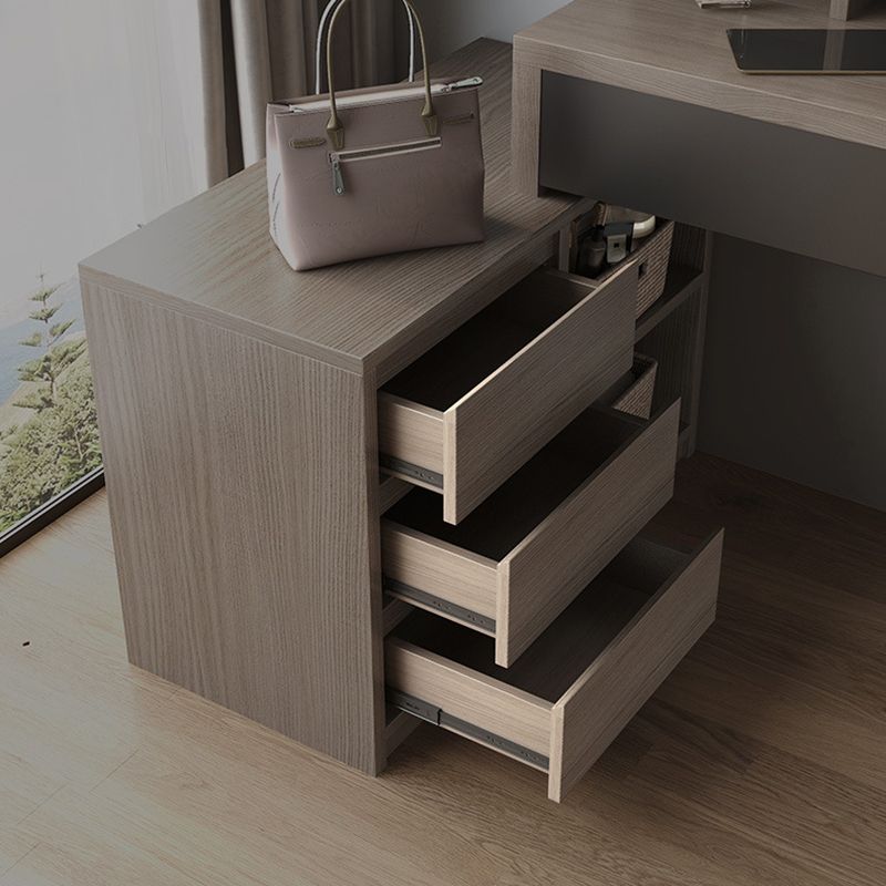 15.74" Wide Vanity Tables Wood Makeup Table with 5 Storage Drawers and Mirror