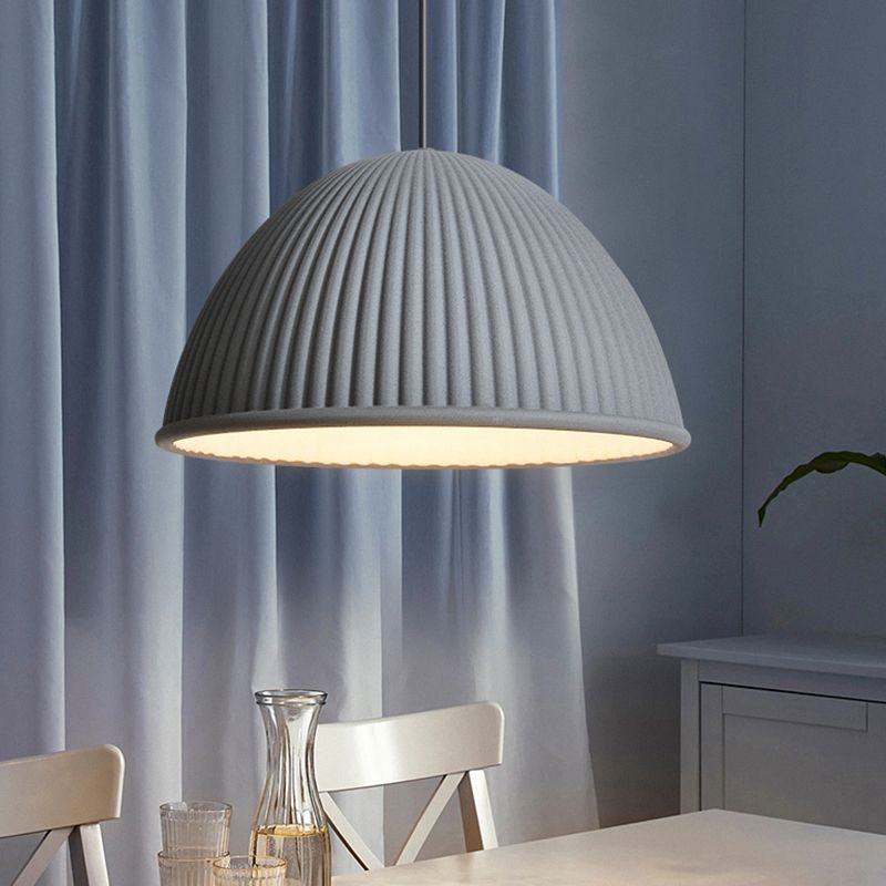 Salle à manger suspendue résine 1 ampoule de style macaron de style macaron en dôme