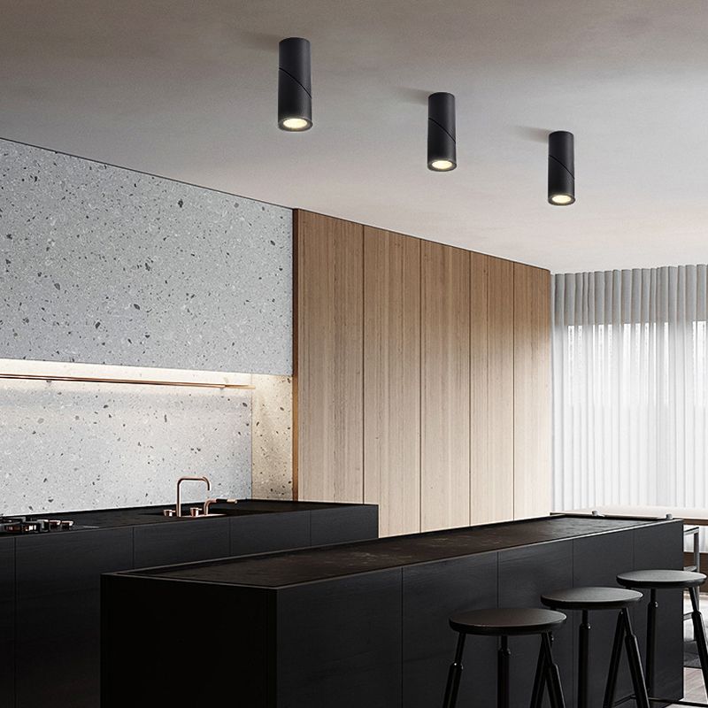 Plafonnier LED concis moderne en aluminium 1 lumière encastré pour magasin de vêtements
