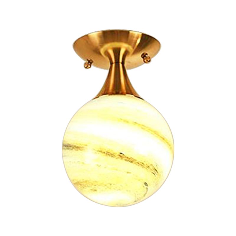 Illuminazione a semimontaggio in vetro bianco-giallo/grigio-blu/grigio fumo con paralume a sfera Nordic 1 lampadina da incasso a soffitto per foyer