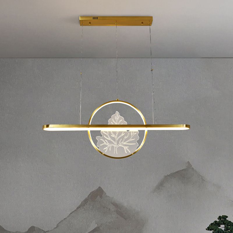 Modern Style Circle Shape Island Pendants 2 Lights Metal Pendant Lights for Dining Room