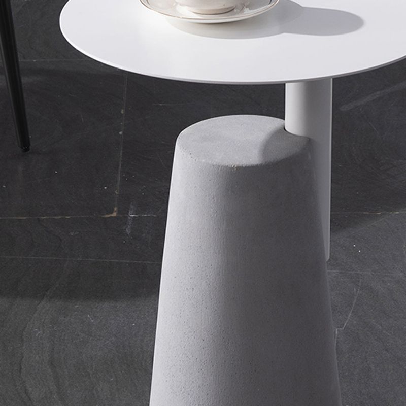 Concrete Side Table Modern Pedestal Round End Table for Living Room