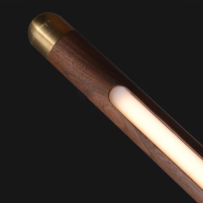 Moderner Stil Linear hängende hängende Lichtholz 1-Licht-Inselleuchte