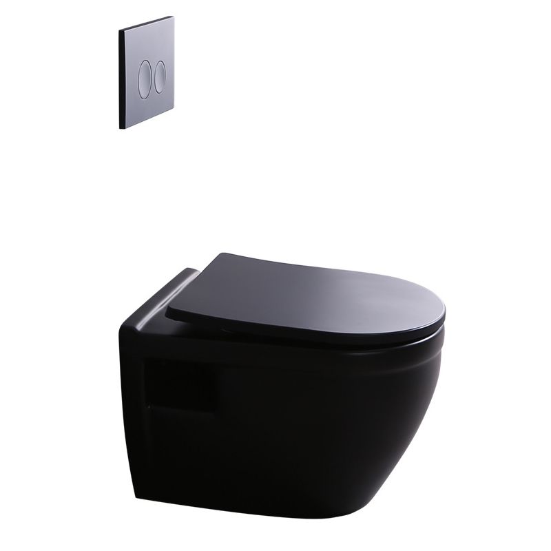 Contemporary Flush Toilet Wall Mount One-Piece Toilet Porcelain Toilet Bowl