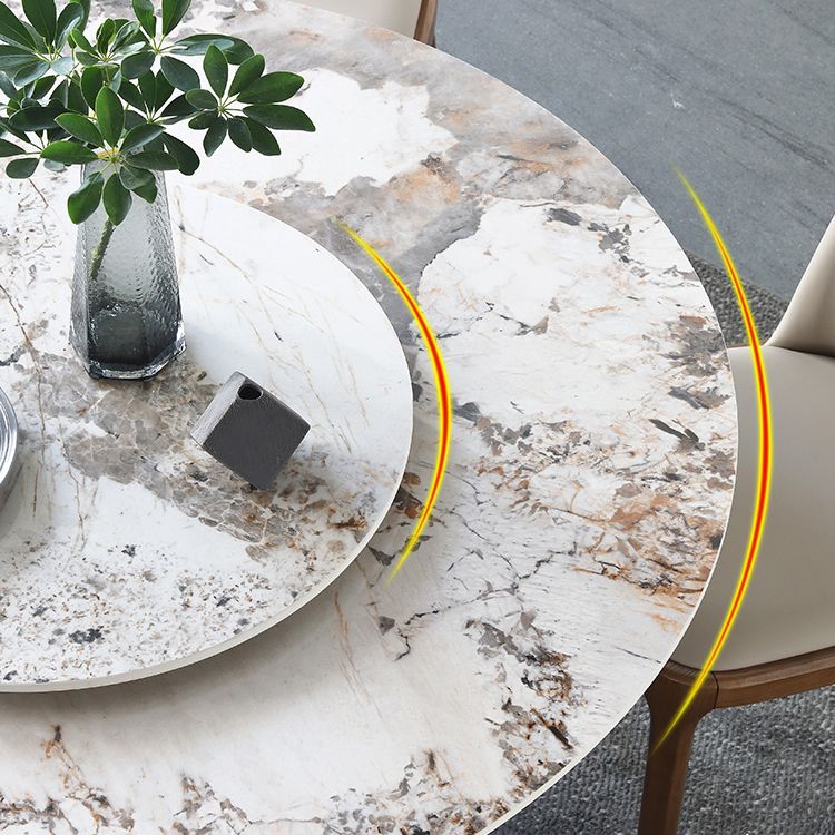 Round Dining Table Set 1/4/5/7 Pieces Solid Wood Pedestal Dining Table and Chairs