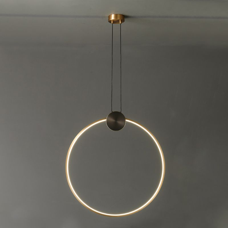 Pendard artistique artistique moderne Copper Copper linéaire lampe suspendue avec une teinte acrylique