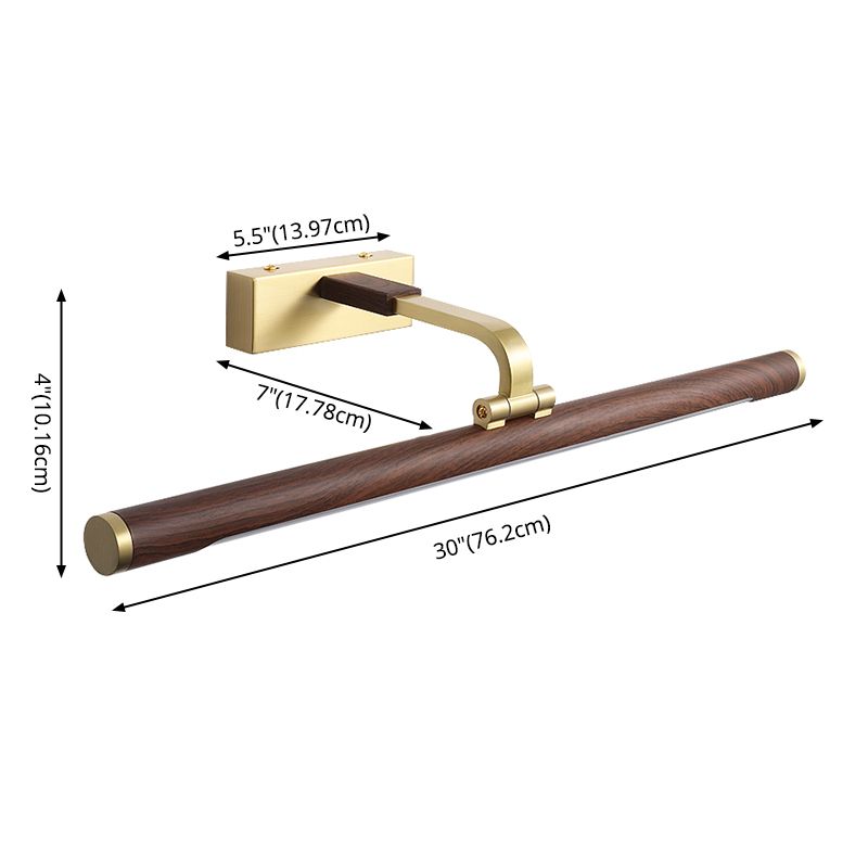 Mount mural linéaire moderne LAMPE MUR MUR-LUMIÈRE DE BOIS 1 LIGHT pour la salle de bain