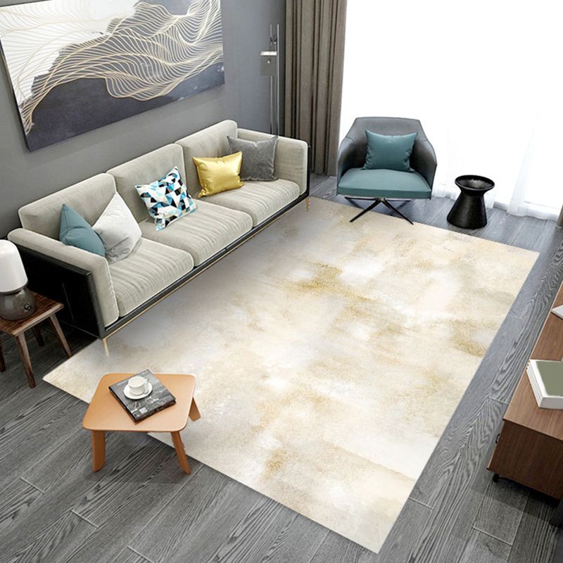 Modern Graphic Rug Polyester Beige Rug Washable Rug for Drawing Room