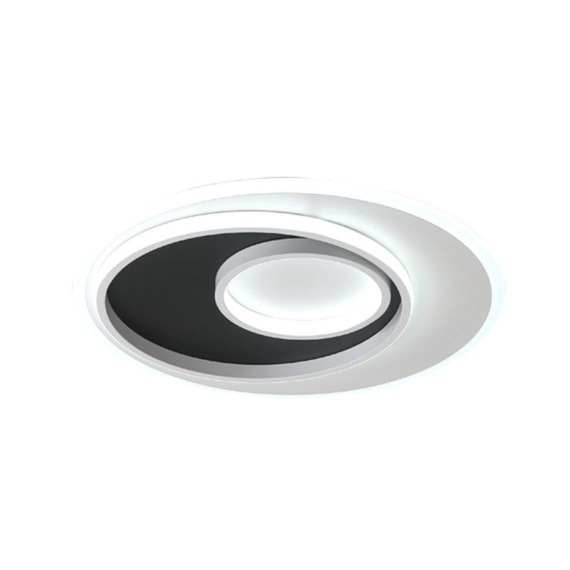 Metal Ring Flush Light Minimalist Black and White LED Flush Ceiling Light Fixture