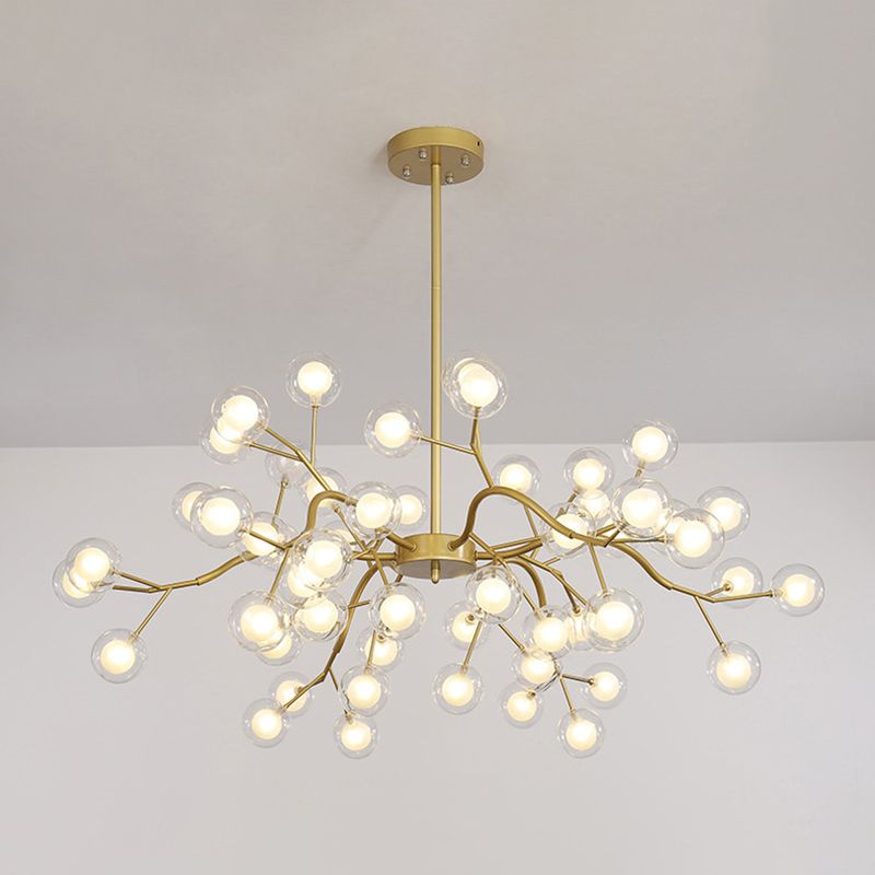 Metal Branch Shape Chandelier Nordic Style Fireflies Chandelier Lamp for Living Room