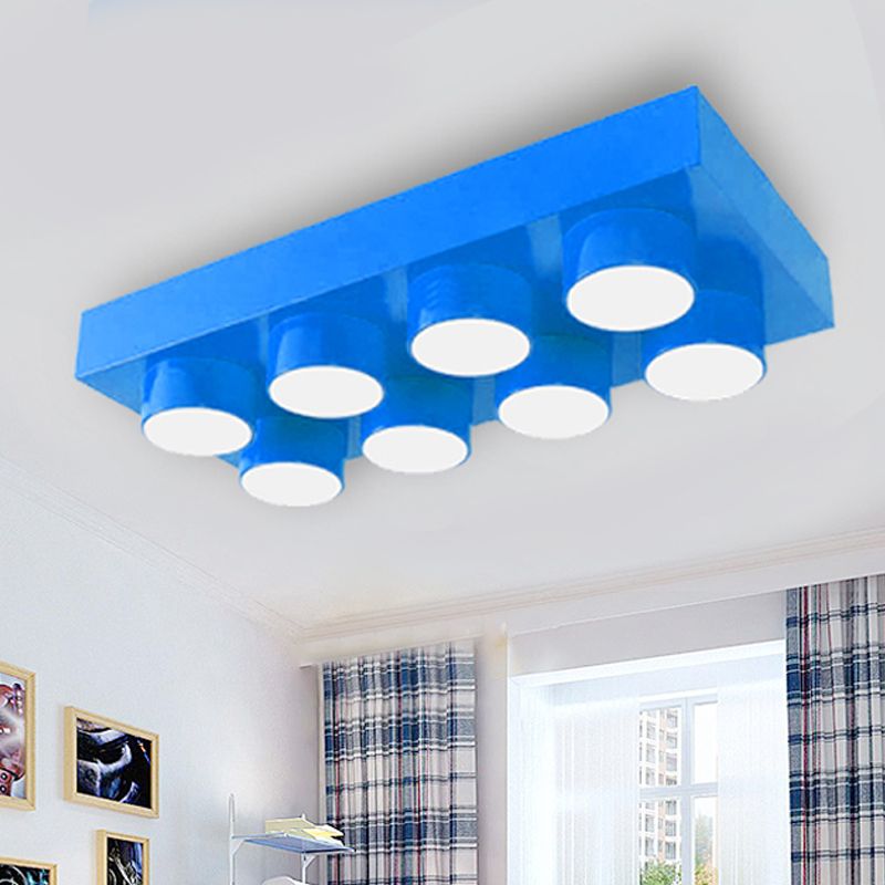 Modern Simple Flush Mount Light Rechthoek Multi-head metalen plafondlamp voor keuken