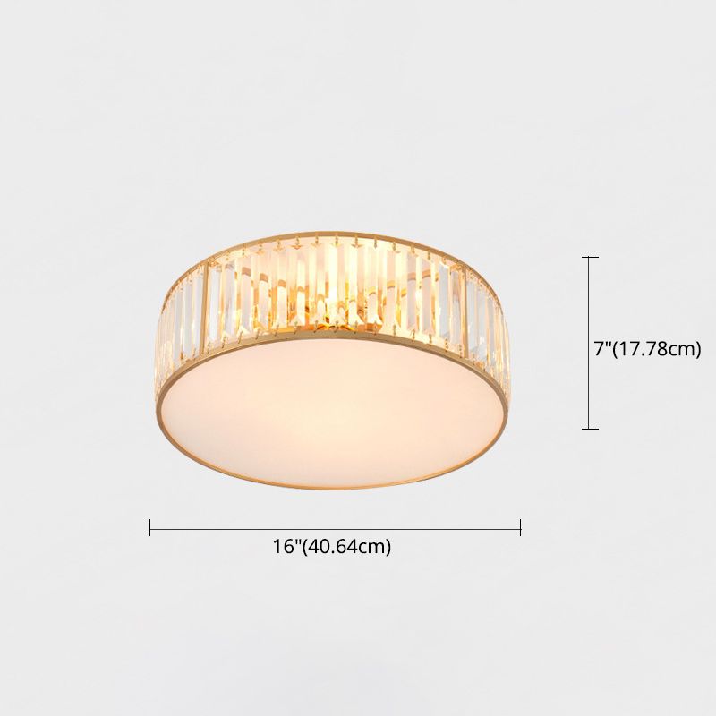5 Lights Flush Mount Ceiling Light Simplicity Crystal Ceiling Flush Mount for Living Room