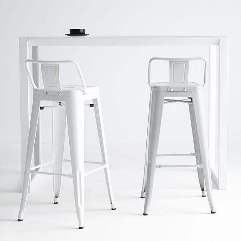 Modern Coffee Shop Counter Stool Square Metal Footrest Bar & Counter Stool