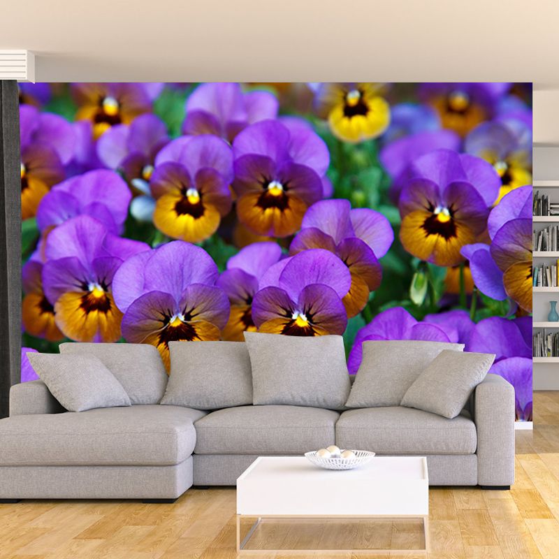 Flower Wall Decor Mural Moisture Resistant Living Room Bedroom Wall Covering