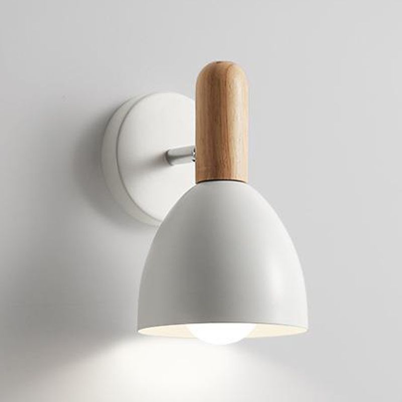 Nordic Style Metal Wall Light Bell Shape Adjustable Wall Lamp for Bedroom